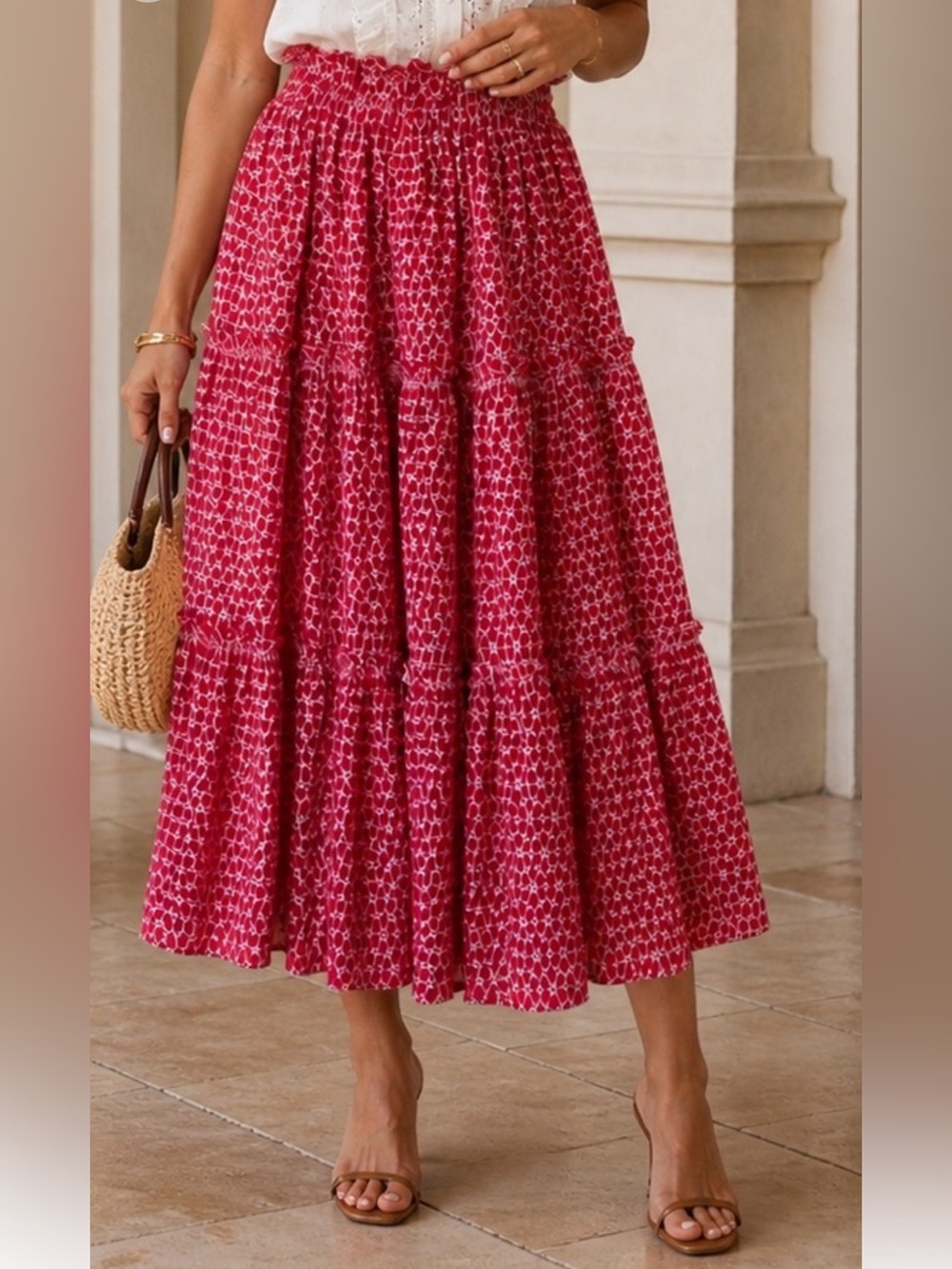 Lisa Marie Fernandez Skirt - Tiered Maxi Skirt - Size Medium